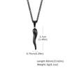 Collana Corno Italiano, Collane con Ciondolo Cornetto Italiano in Acciaio Inossidabile, Gioielli Unisex per Uomo e Donna