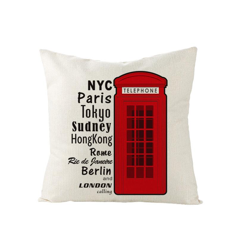 Nordic British Style Printed Pillowcase Polyester Home Sofa Pillowcase Living Room Bedroom Bedside Cushion Cover