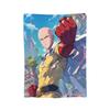 Anime One Punch Man Fleece Throw Blanket Saitama Cartoon Blankets for Home Office Lightweight Bedding Throws,