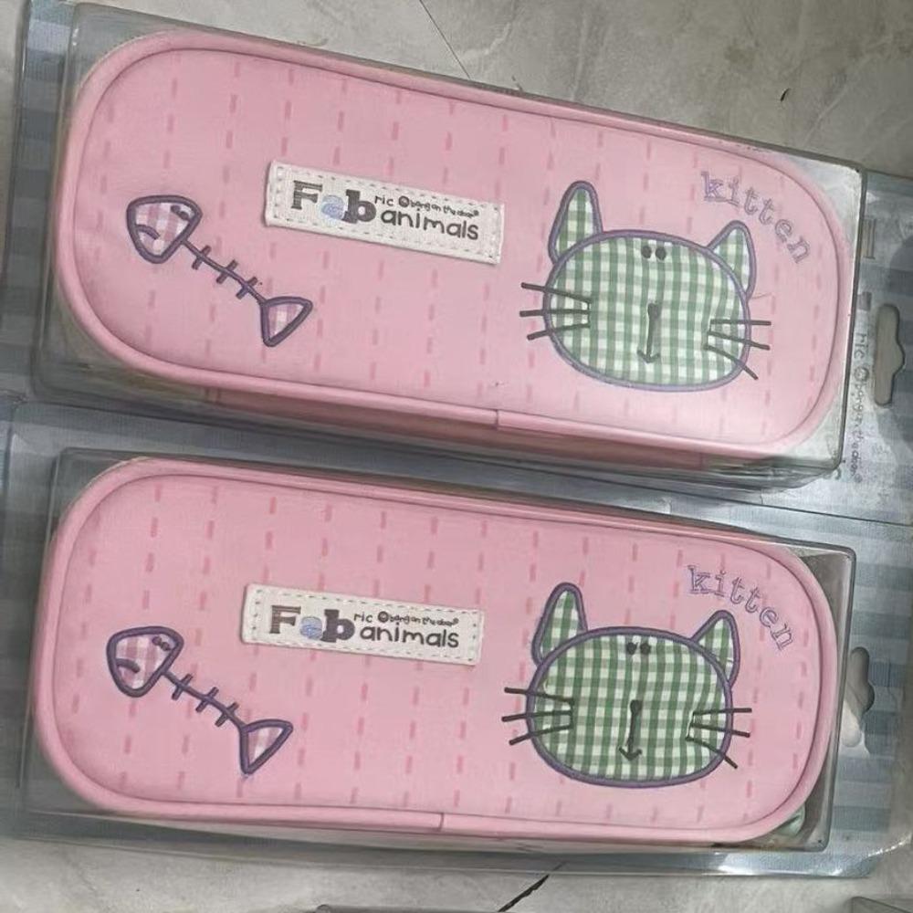 

Cat Pencil Case Large Capacity Stationery Bag High Quality Pencil Box Back To School Pink-1PC