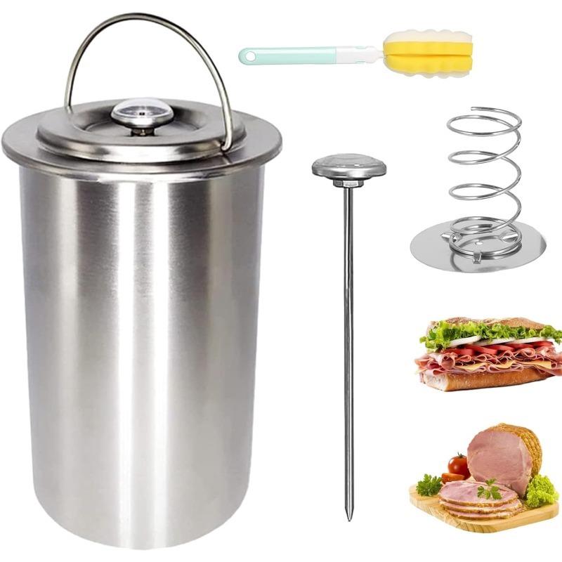 Výrobník šunky z nerezové oceli lis na maso hrnec lis na uzeniny s teploměrem pro vepřové drůbež vaření kuchyňské doplňky