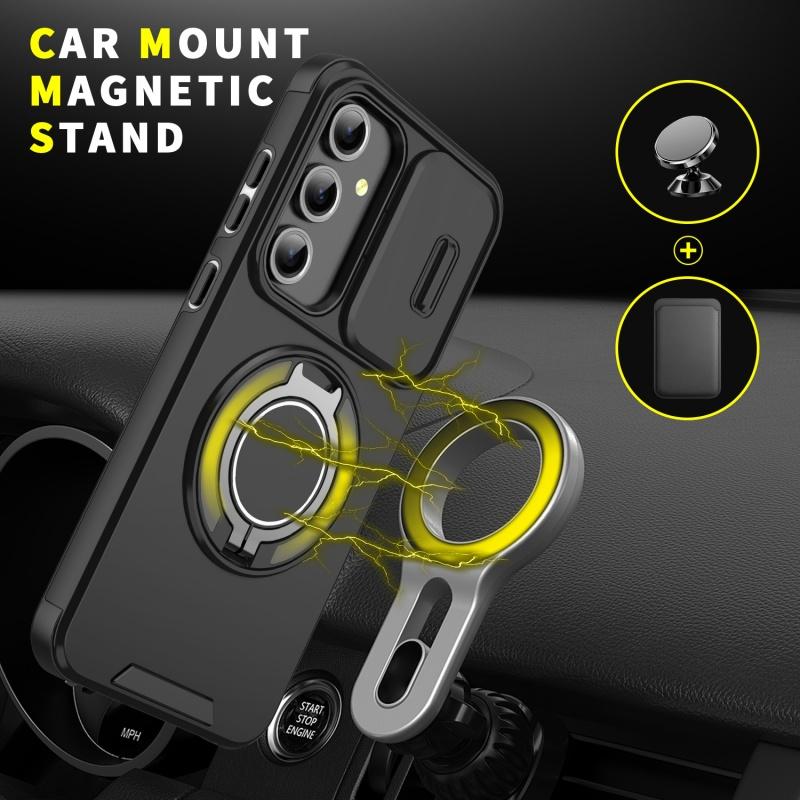 For Samsung Galaxy S25 S24 S23 S22 S21 Ultra Plus Magnetic Finger Ring Holder Military Protective Case