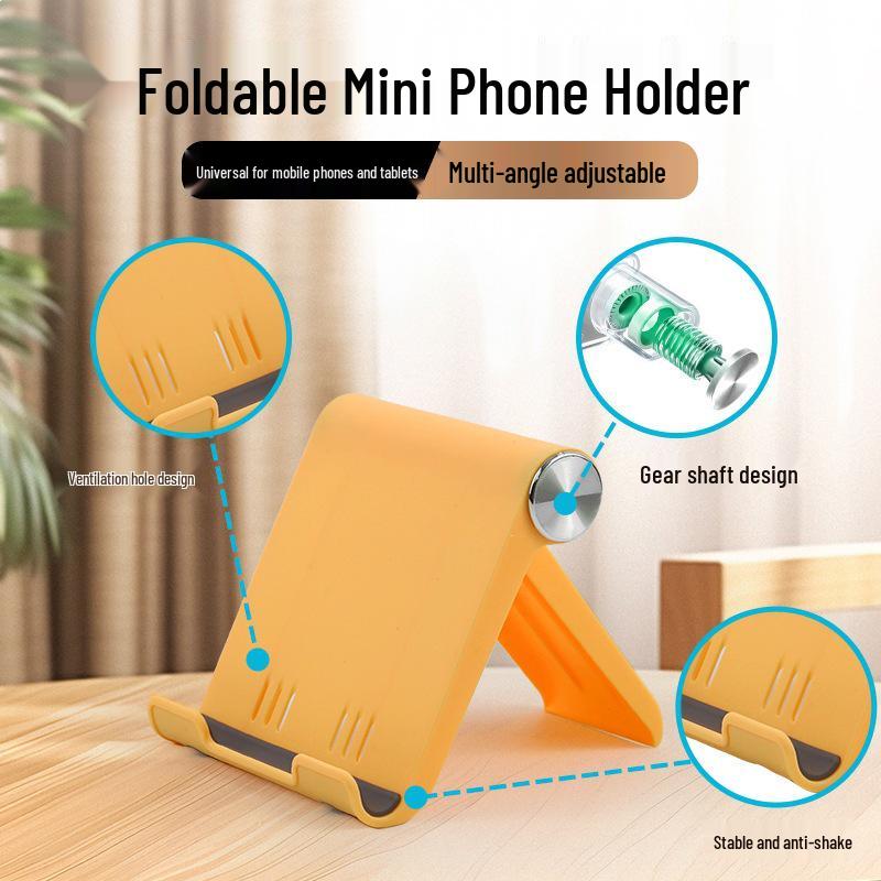 Adjustable Folding Desktop Stand for Mobile & Tablet - Portable, Customizable with QR Code, Ideal for Lazy or Hands-Free Use