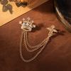 Strass-Krone Quaste Brosche Kette Anzug Reversnadel Temperament Anzug Kragennadel Zeremonie Bankett