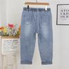 Plus Size High Elasticity Women's Summer Cropped Straight-Leg Jeans for Enhanced Comfort