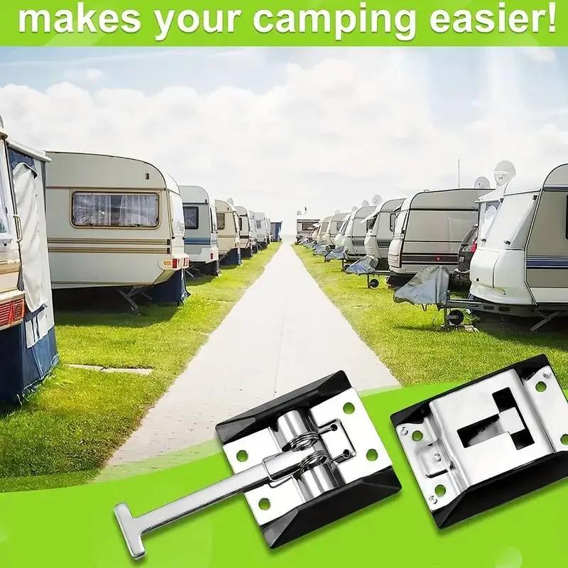 Metal T-Style Entry Door Catch Holder For RV Camper Trailer Supplies Stainless Steel 304