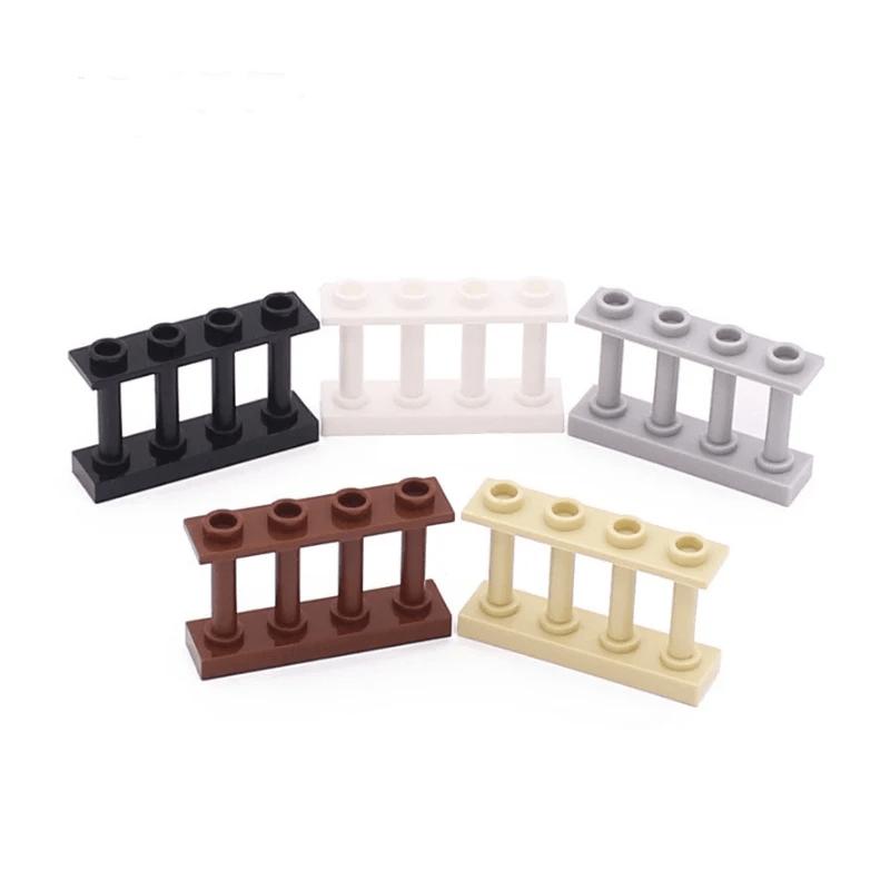 20PCS 1x4 Railing Castle Fence Building Block Accessories City Street View Figures Scenes Model Bricks Toy for Children