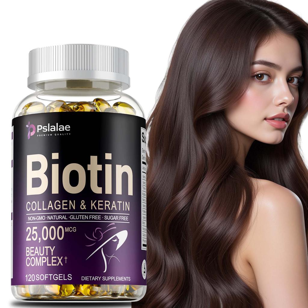 Biotin, Collagen & Keratin - Anti-Aging, with MSM, Hyaluronic Acid, Grape Seed