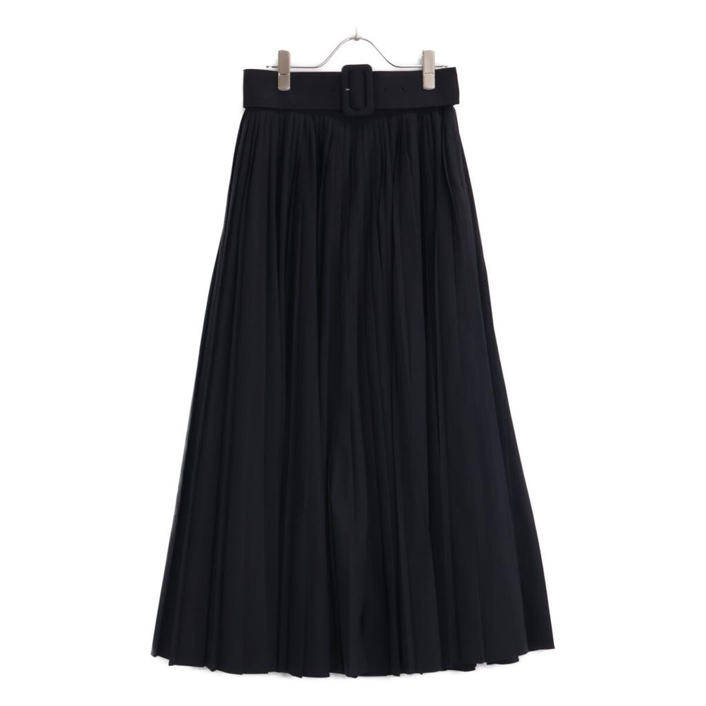 LE PHIL 534-0120302 Black Tie Lighter Belted Pleated Skirt Skirt 1 blackUsed