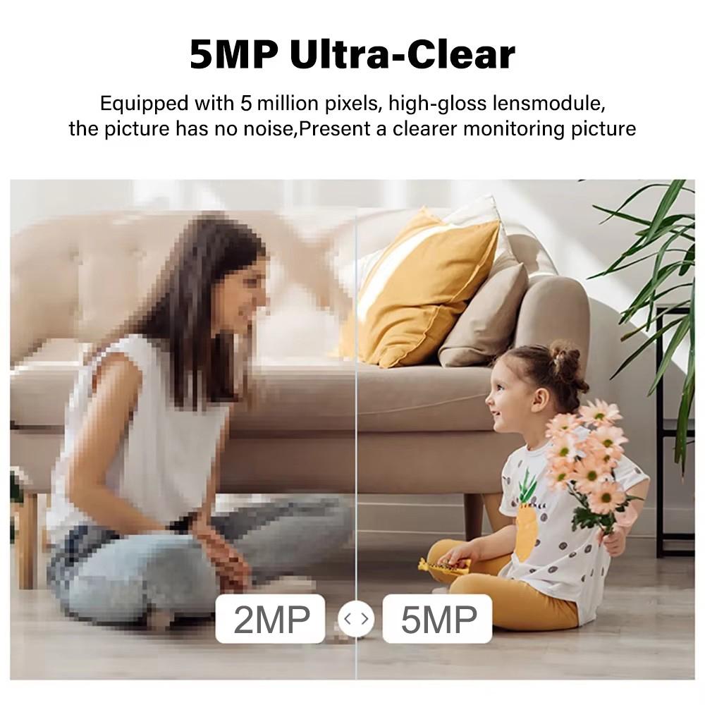 5MP Mini 4G Security Camera SIM Card WiFi Ultra HD Surveillance Camera 4000mAh Battery Low Power Voice Intercom CCTV Camcorder