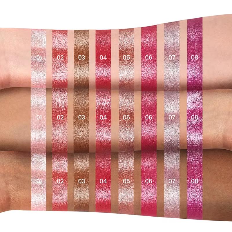 Diamond Pink Lipstick Shiny Pearl Sparkling Lip Gloss Makeup Pearlescent Red Sexy Metallic Glitter Lipstick Waterproof Cosmetics