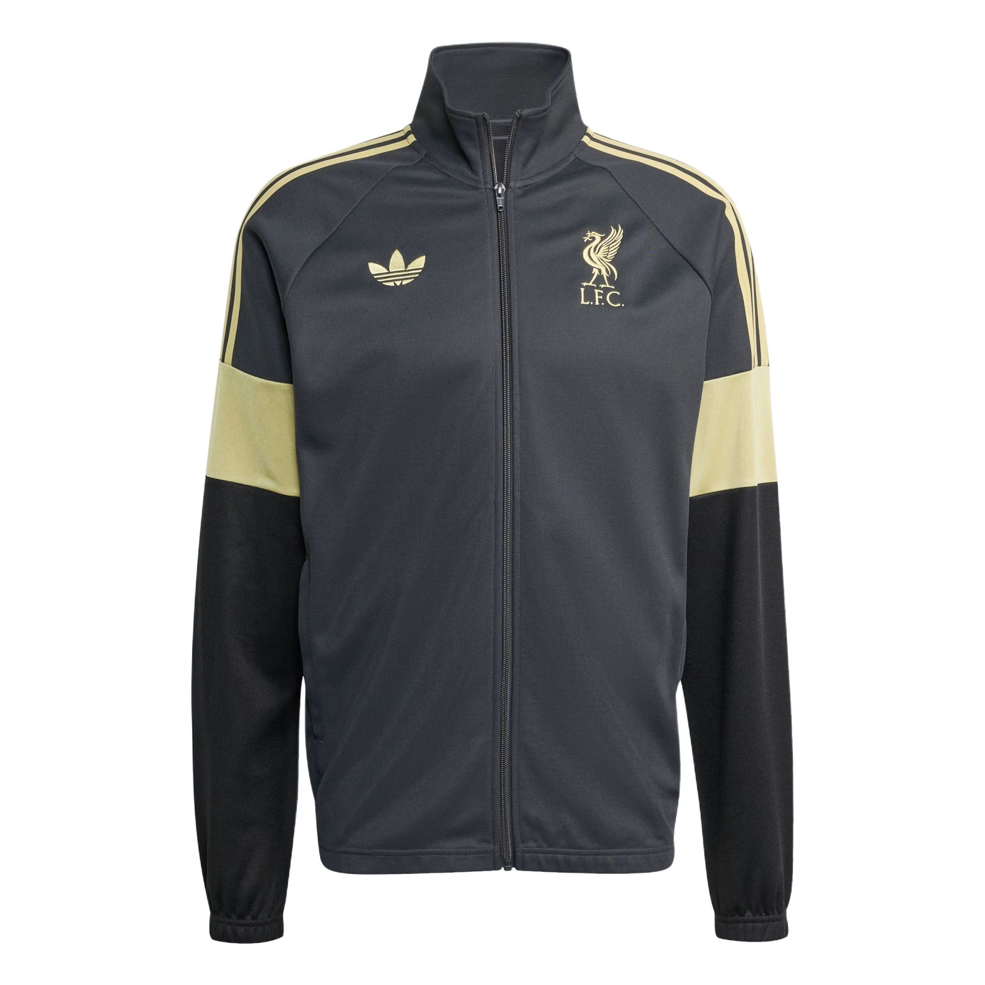 

Adidas Originals X Liverpool FC Lfstlr Олимпийка с воротником-стойкой, в полоску, на молнии, мягкая куртка, мужская, куртки, KC7802 S