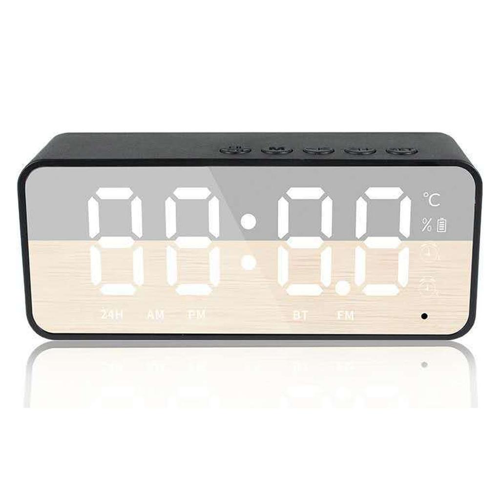 Mirror Alarm Clock Bluetooth Speaker Rechargeable Digital Alarm Clock Bluetooth Speaker for Bedroom