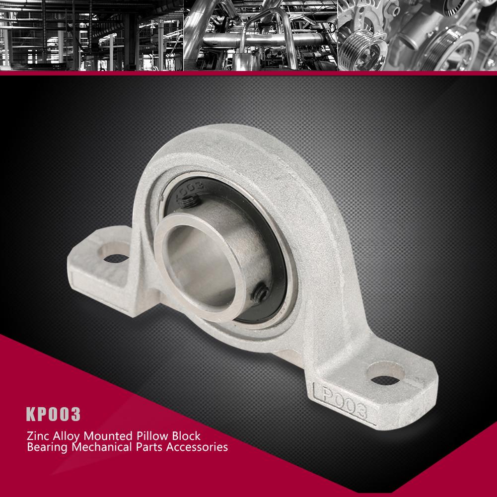 1Pc 17mm  KP003 Zinc Alloy Mounted Pillow Block Bearing Mechanical Parts Accessories
