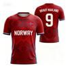 2026 Norway Flag 3D Printed T-shirt No. 9 Sportswear Fan T-shirt Men's Short Sleeved T-shirt Women's T-shirt Streetwear Harajuku