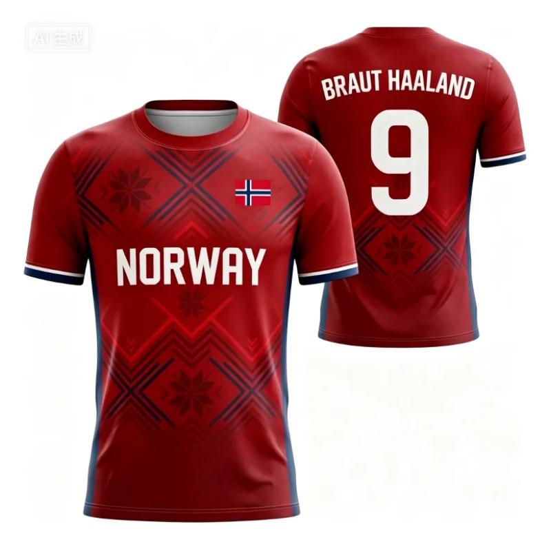 2026 Norway Flag 3D Printed T-shirt No. 9 Sportswear Fan T-shirt Men's Short Sleeved T-shirt Women's T-shirt Streetwear Harajuku
