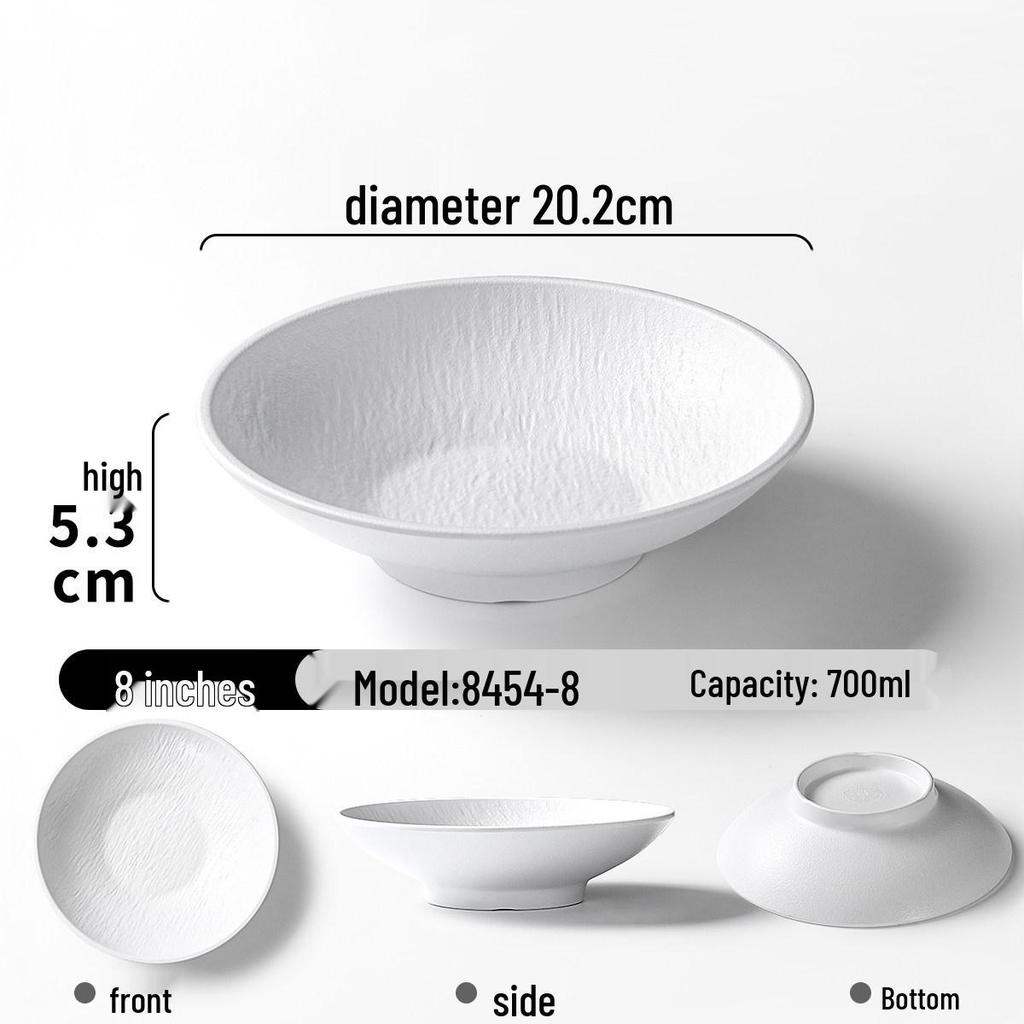 Xiangyuan Mei Large Melamine Bowl - Frosted Stone Texture for Noodles, Liangpi, Zha Jiang Mian, Salad