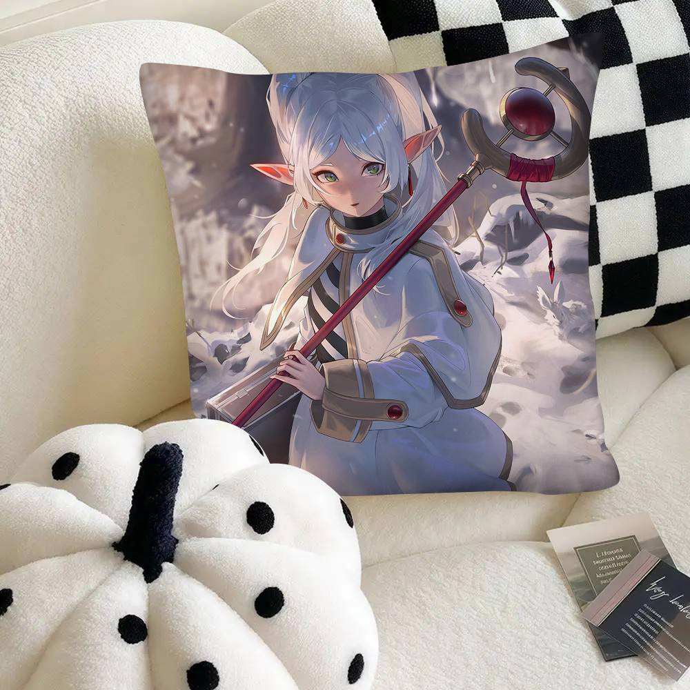 Frieren Anime Frieren Beyond Journey S End Pillow Case Square Pillow Bedroom Sofa Leisure Comfort Cushion Car Home Decoration