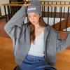 Trui dames, herfst en winter casual veelzijdige luie hoodie jas losse korte rits vest top