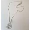 Fashionable Round Circle Necklace Accessory Swirl Pendant Collarbone Chain for Women Adjustable Chain Choker Jewelry