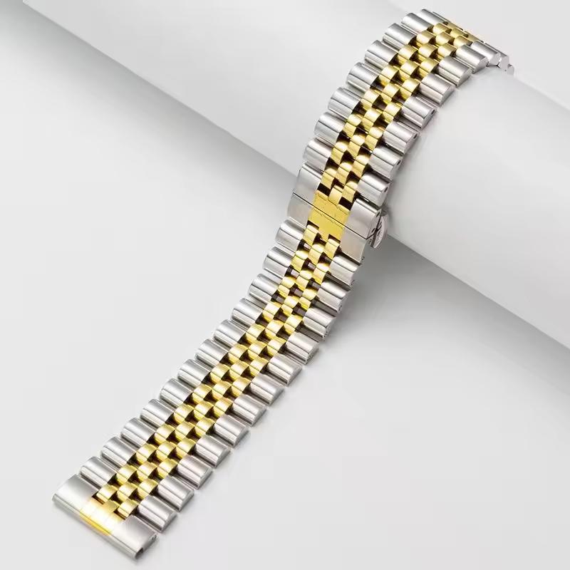 22 mm Rostfritt Stål Armband för Tissot för Citizen för Seiko Snabbkoppling Fjärilsspänne Metallklockarmband Högkvalitativt Armband