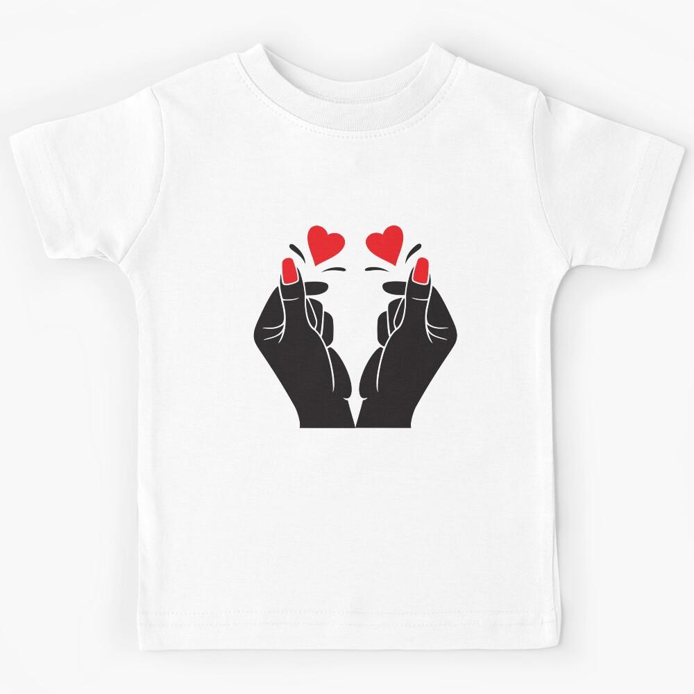 Double Korean Heart Fingers Kids T-Shirt 110