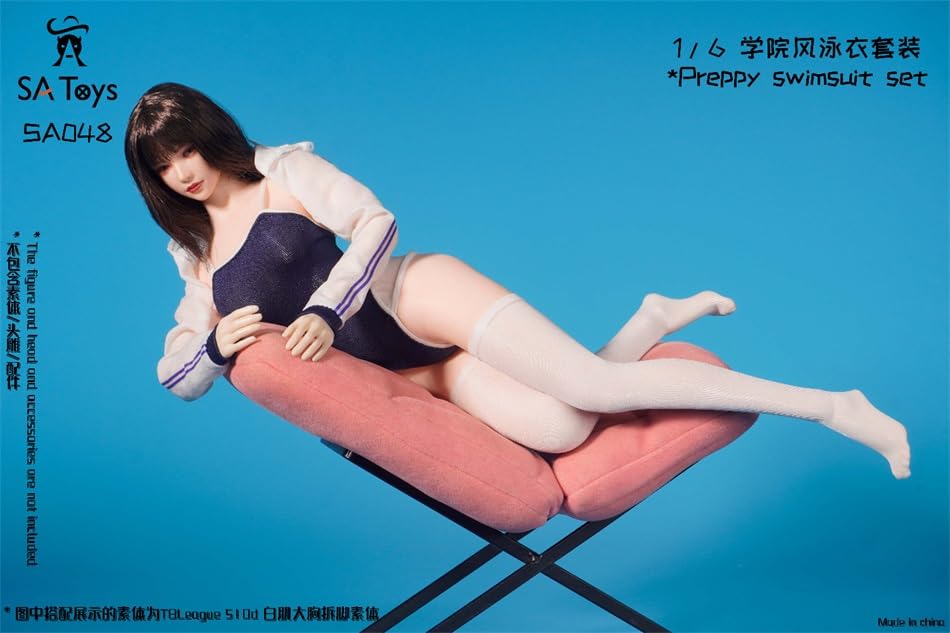 Hobby Toys [TOYBARJAPAN] figura w skali 1/6 kompatybilna z korpusem TBLeague SA Toys SA048 Zestaw preppy kostium kąpielowy Piękna uczennica w stylu gimnastycznym