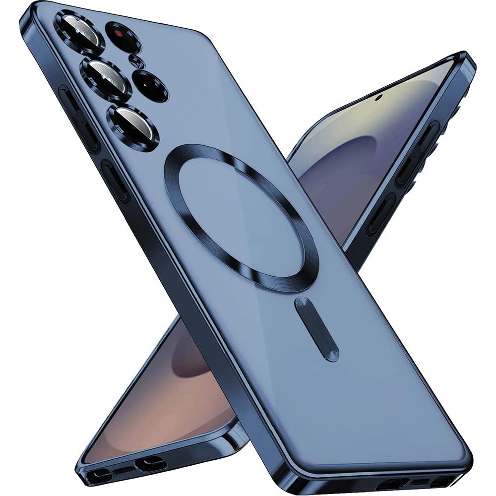 Luxury Glitter Plating Silicone Case For Samsung Galaxy S25 Edge S24 S23 S21 Fe S22 Ultra Plus Magnetic Magsafe Soft Clear Cover