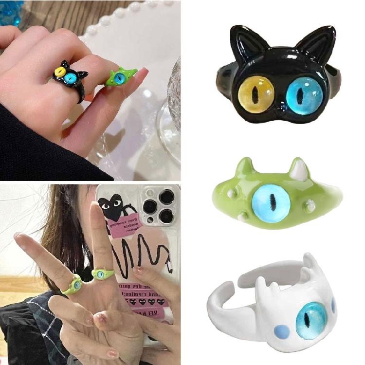 Harz Leichte Offene Ringe Kinder Monster Ring Tier Finger Katze Ring