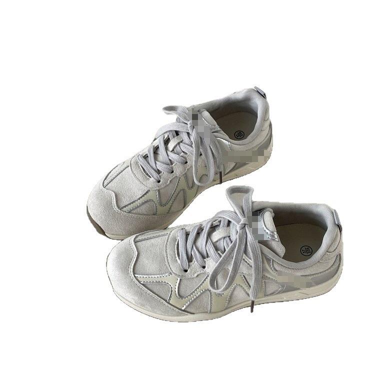 Hong Kong style retro leather sneakers, new niche board shoes in autumn, casual moral training shoes ins tide