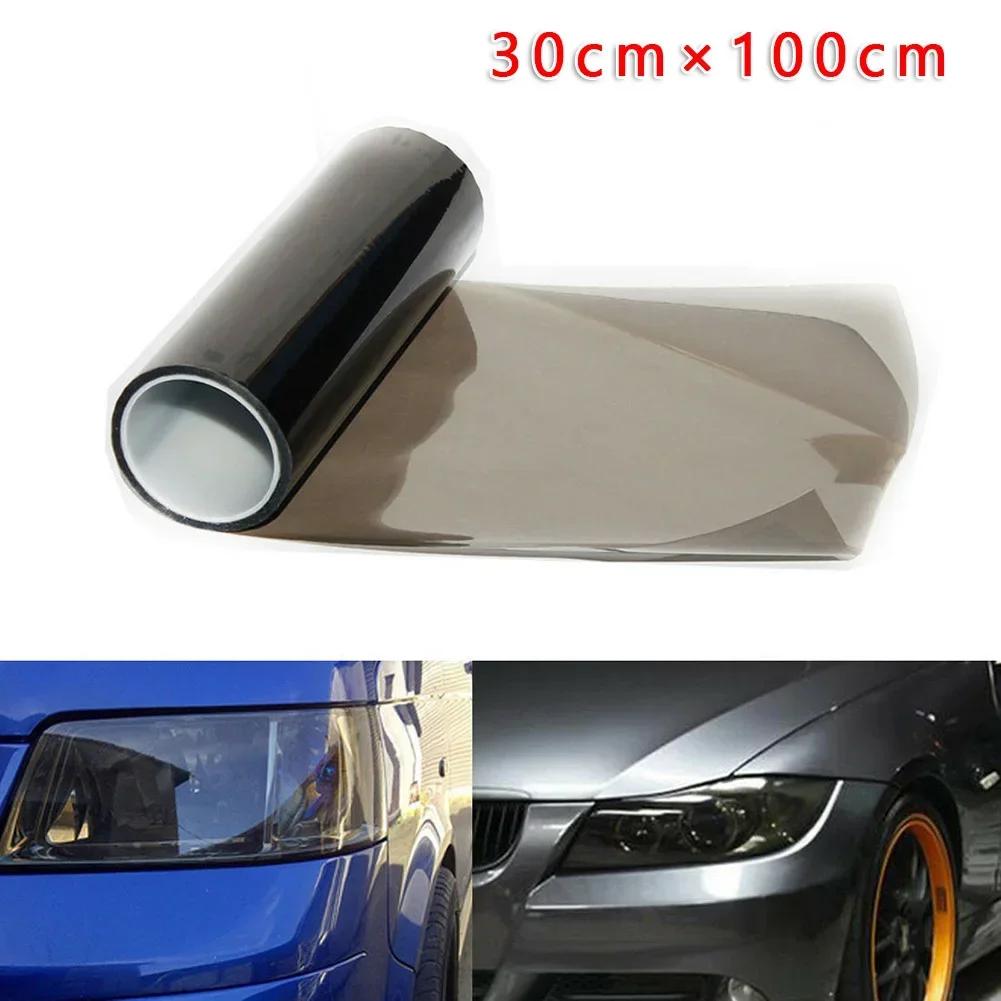 Parlak Şeffaf Açık Siyah Duman PVC Film Far Stop Lambası Kaplama Örtü Filmi Folyo Etiket Örtü Araba Stil 30X200cm