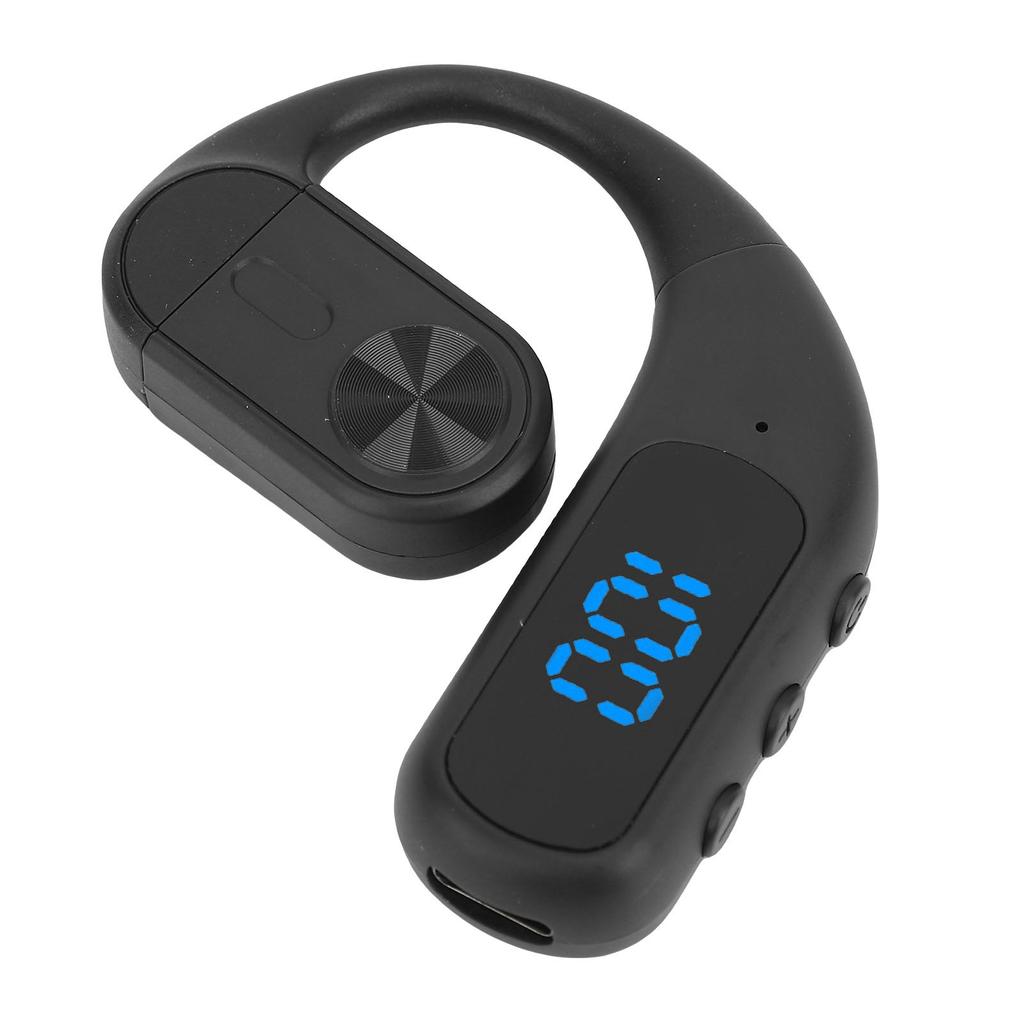 Wireless Earpiece Bluetooth Stereo Ear Hook Single Ear Business Sport Earphone with Noise Canceling Mic Digital Display
