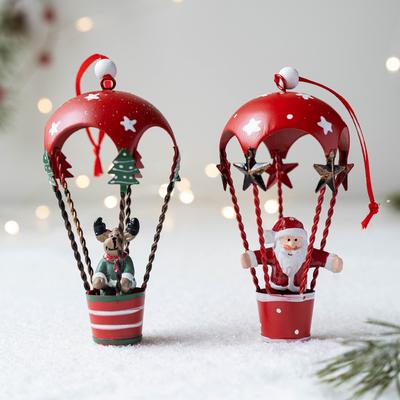 1PC Parachute Pendant, Santa Claus Elk Pendant, Christmas Tree Iron Decoration, Christmas Tree Decoration Pendant, Christmas Tree Embellishment