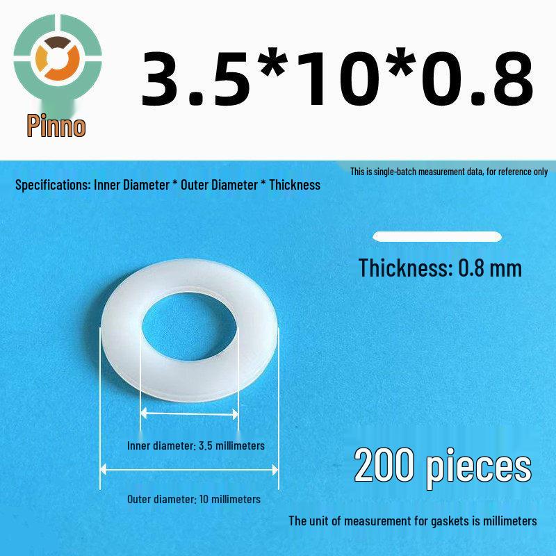 Thickened Nylon Plastic Flat Washer: Hard Plastic Gasket M2-M16