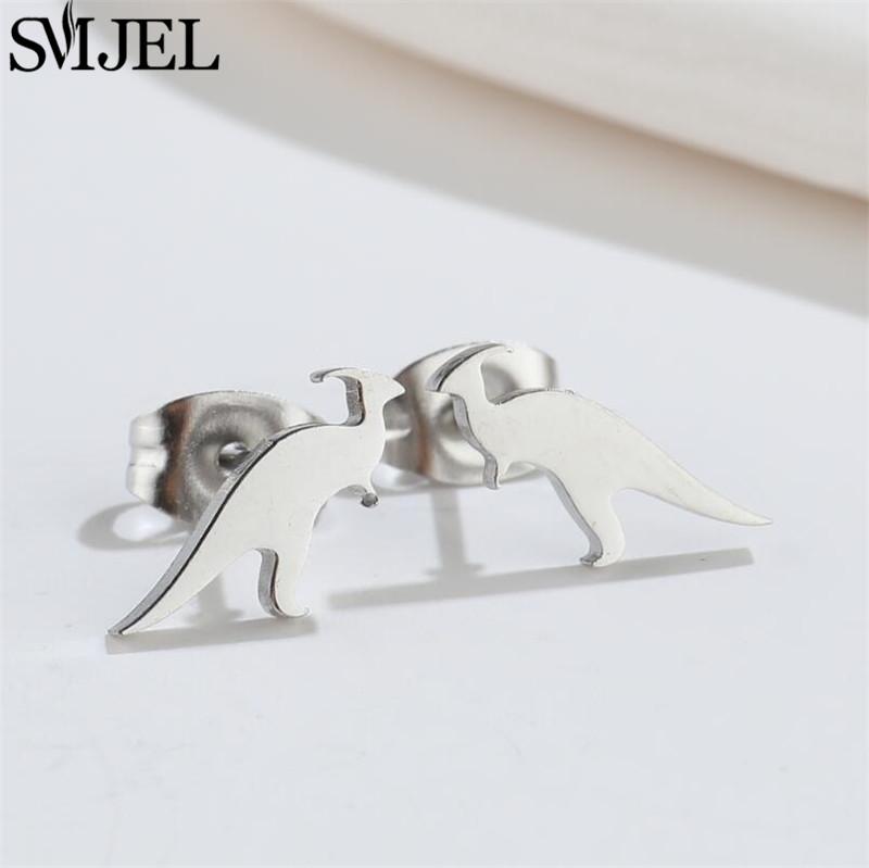 Cartoon Animal Design Dinosaur Stud Earrings for Girls Daily Jewelry Funny Tyrannosaurus Earings Mini Ear Jewelry Party Gifts