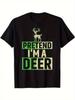 A Comfortable And Fitting Men'S T-Shirt Featuring a Deer Design - a Casual Bla