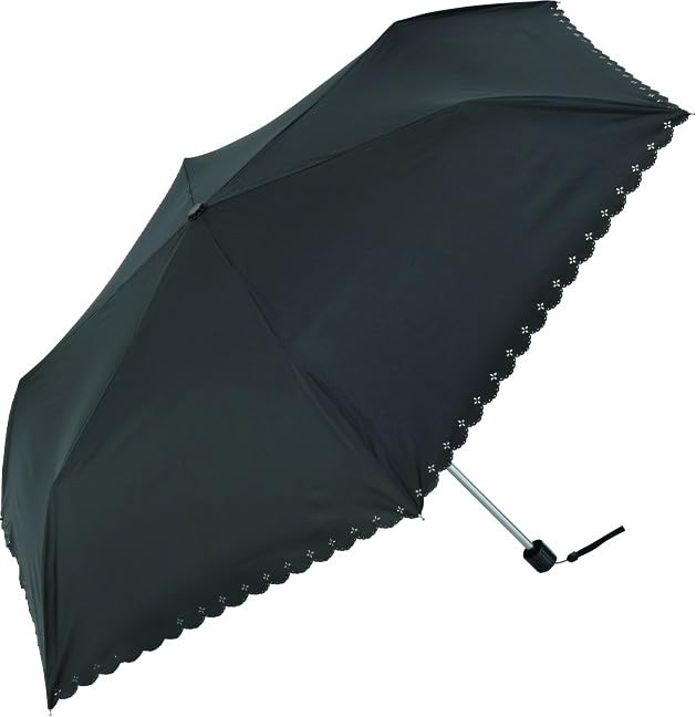 Miyajima Folding Umbrella 55cm Rib Length 55cm 18840 All-Weather Heat-Cut (Black Coating) Black,