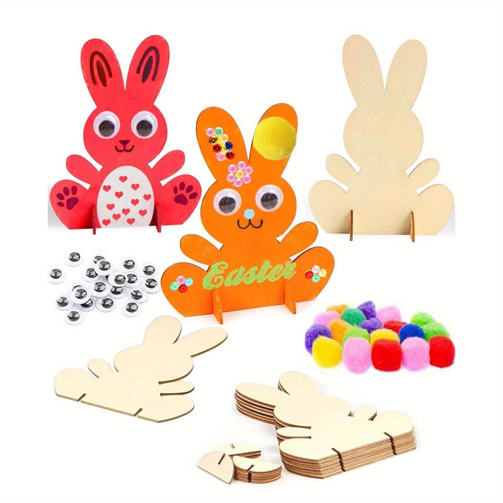 

10 pcs/set of wooden decorative craftsmanship, creative rabbit detail home DIY decorations