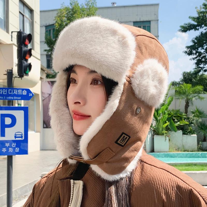Autumn and winter Lei Feng hats, men's and women's outdoor cycling, cold-proof Northeast warm cotton hats, fleece thickened versatile flying hats