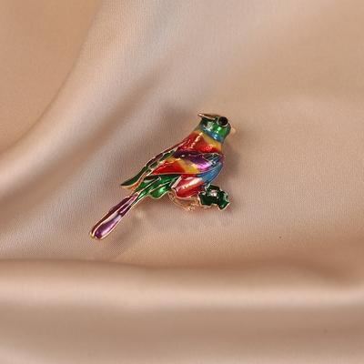 Exquisite and Distinctive Seven-color Thrush Brooch Creative Simulation Bird Corsages Fashionable Coat and Women's Suit Pins