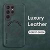 For Magsafe Luxury Leather Shockproof Case For Samsung Galaxy S25 S24 Ultra S23 S22 S21 Plus FE Wireless Charging Magnetic Cover