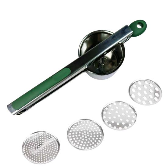 Lis na bramborovou kaši, nerezový lis na brambory, ruční odšťavňovač, šťouchadlo na brambory, profesionální kuchyňský nástroj