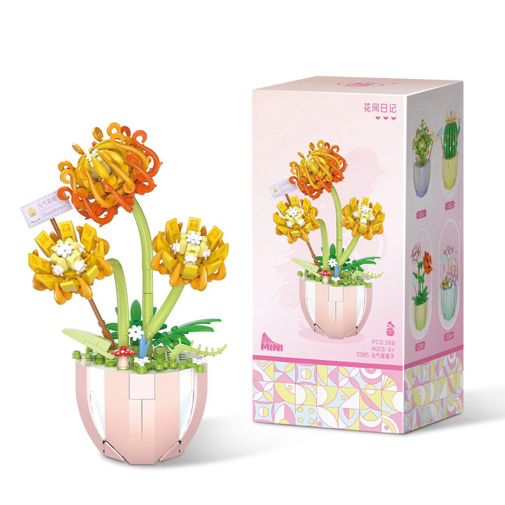 Blumenstrauß Mini Bausteine Konstrukteur Sets Block Modell Puzzle Zusammenbau Steine DIY Heimdekoration Kinderspielzeug Geschenk