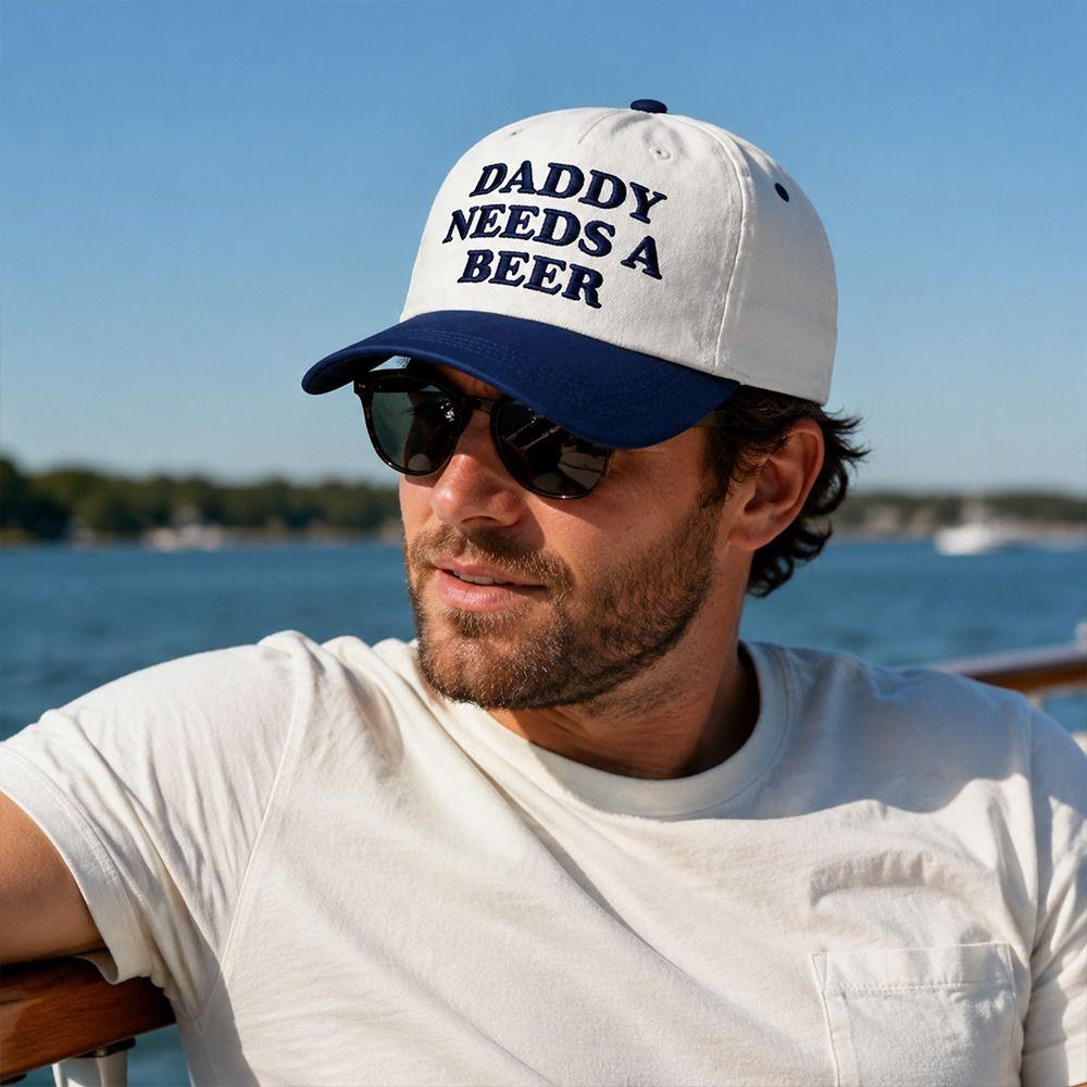 DADDY NEEDS A BEER Baseball Cap Letter Embroidery Visor Fashion Snapback Hat Outdoor