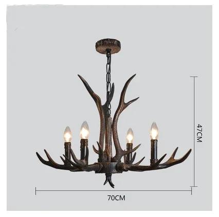 Retro Style Antler Resin With Lampshade Chandelier For Living Room Dining Room Sweep Gold Spray Paint Indoor Modern Home Decor