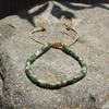 Bohemian Retro Green Agate Bamboo Bracelet - Adjustable and Woven Design