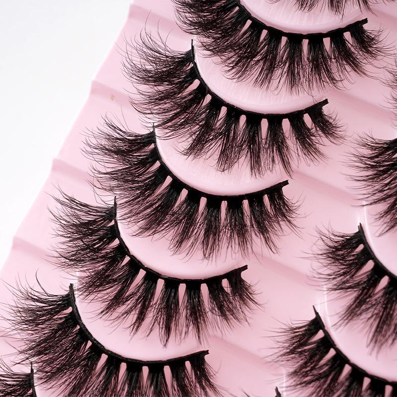 5D False Eyelashes - 10 Pair Pack: European & American Style, Multi-Layer, Soft, Natural, Dense