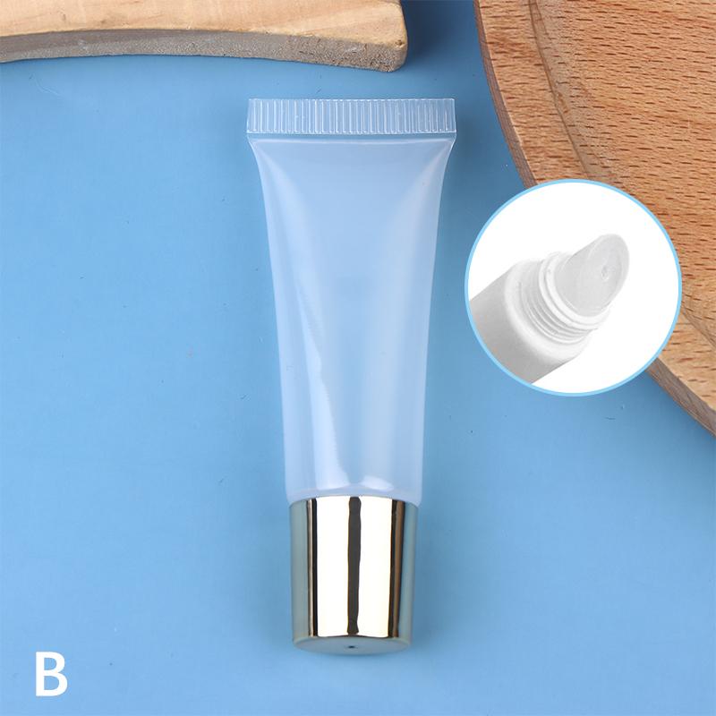 10G Průhledné měkké prázdné tuby na lesk na rty, nádobky na balzám na rty, plnitelné mini stlačovací kosmetické tuby, krém, pleťová voda, cestovní