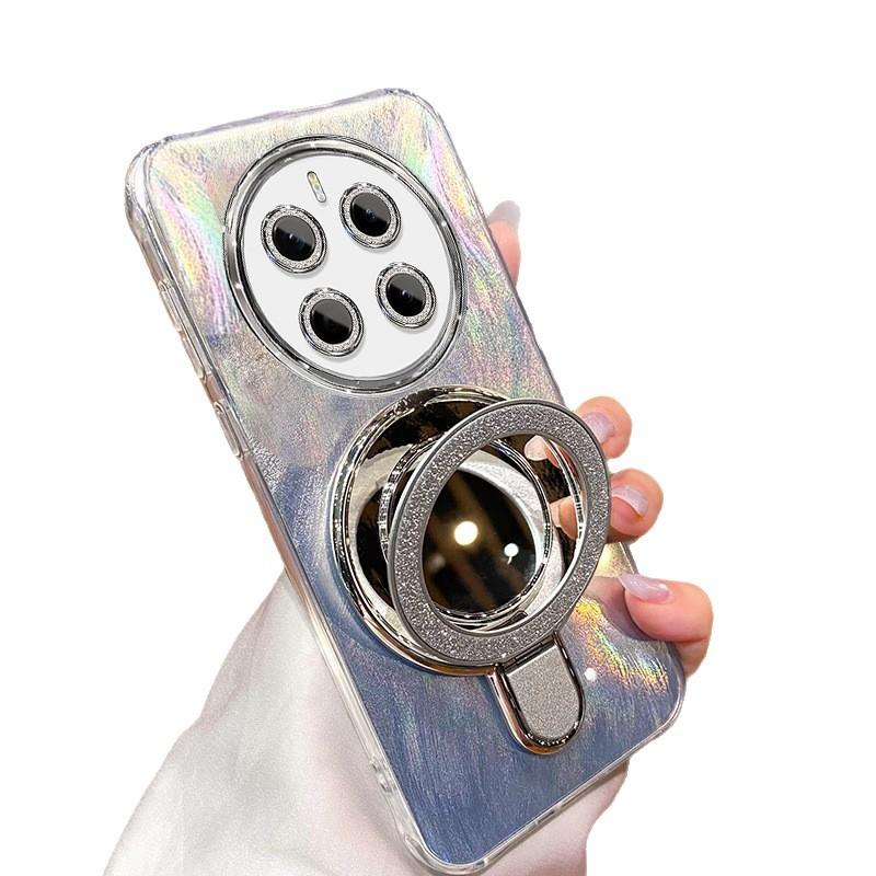 Feather Yarn Is Suitable for Honor magic8Pro Mobile Phone Case Glitter Lens Film and Enjoys 90plu Magnetic Makeup Mirror Bracket.