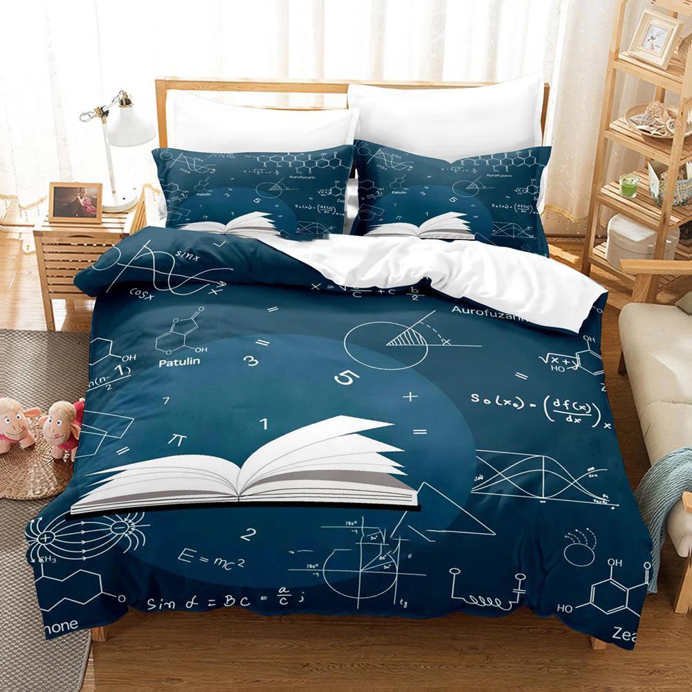 Pizarra Fórmula Adultos Niños Individual Doble Matrimonial Queen King Size Funda Nórdica Dormitorio Genio Matemático Nueva Funda Nórdica Funda de Almohada